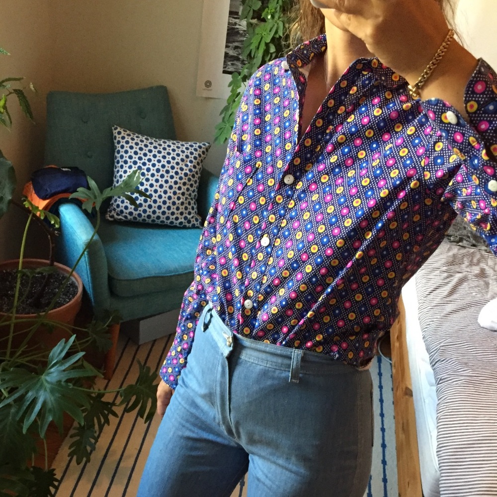 Pattern button up shirt